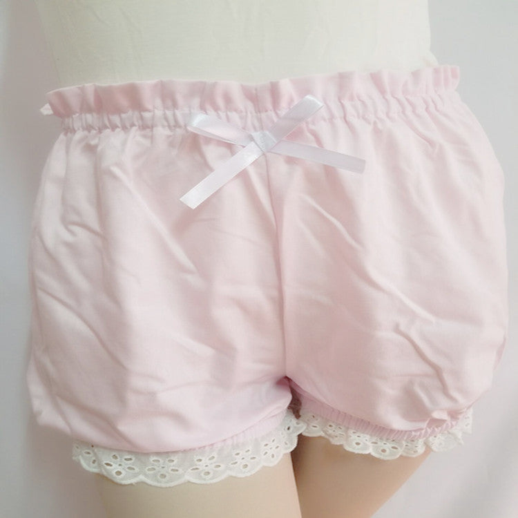 Cute Cotton Lace-Trimmed Pumpkin Bloomers Shorts