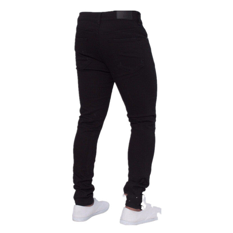 Ripped White Denim Trousers for Men