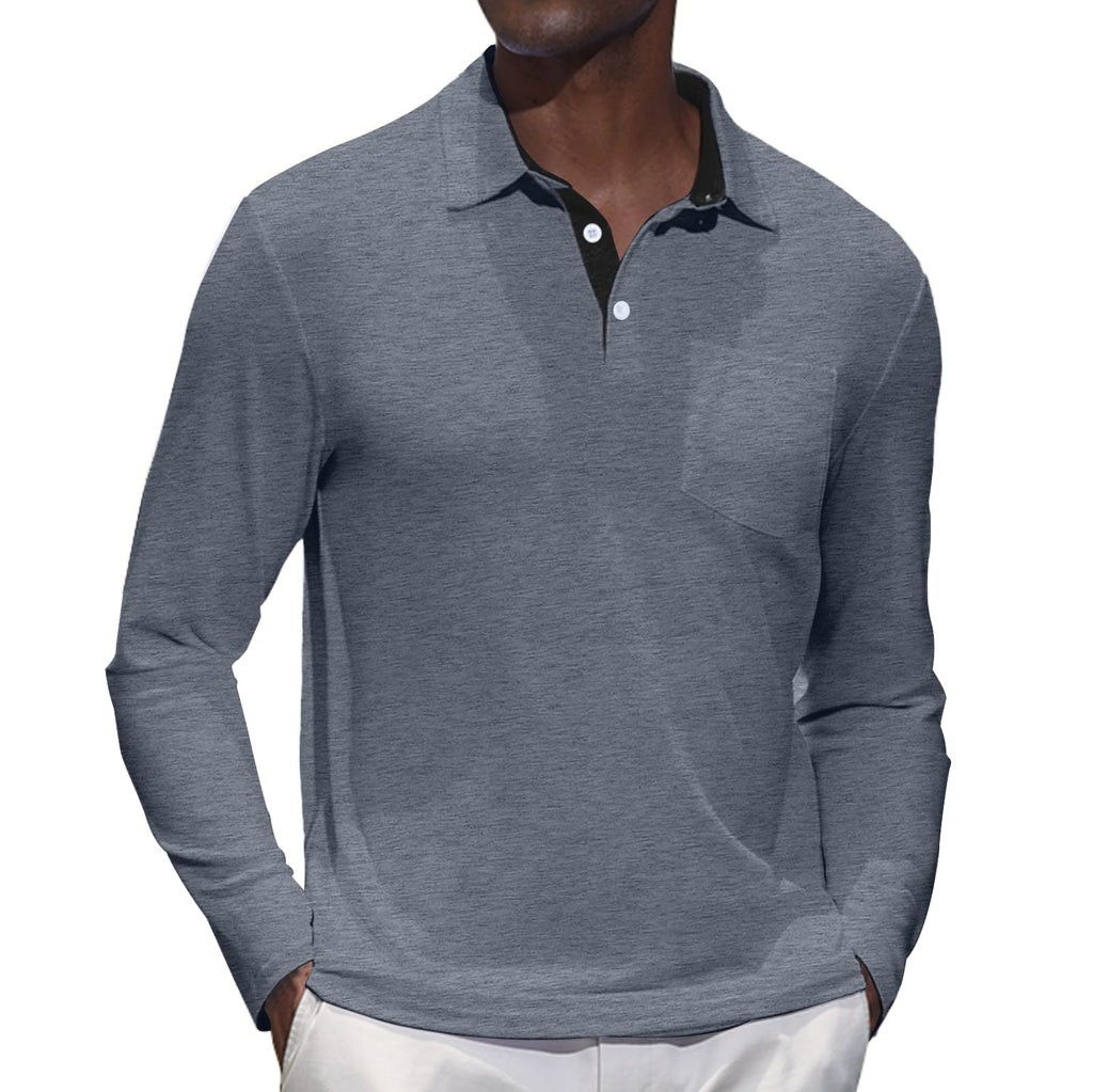 Long Sleeve Classic Polo Shirts Classic Button