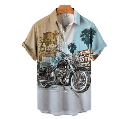 Men's Vintage Printed Short Sleeve Hawaiian Shirts
